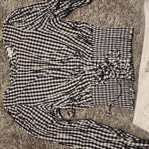 Love, Fire Corset Tie Waist Blouse